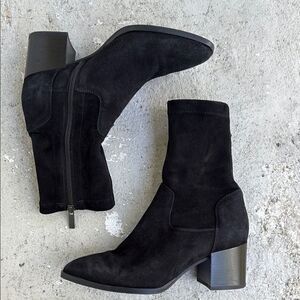 Aquatalia Tilly stacked sock ankle boots